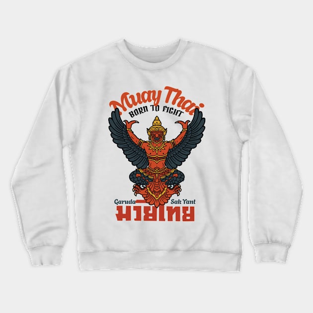 Garuda Muay Thai Vintage Crewneck Sweatshirt by KewaleeTee